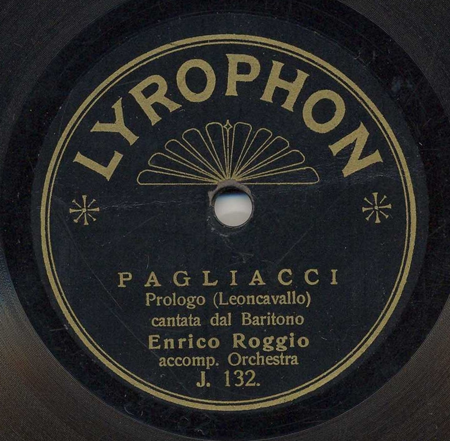 Enrico Roggio Pagliacci (Leoncavallo)  Si puo  J 132 Lyrophon, Milano.jpg